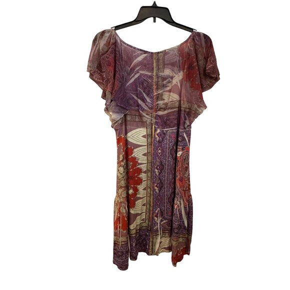 Cato Womens Multicolor Patchwork Print Dress With Flutter Sleeves XL Lightweight - Picture 2 of 4